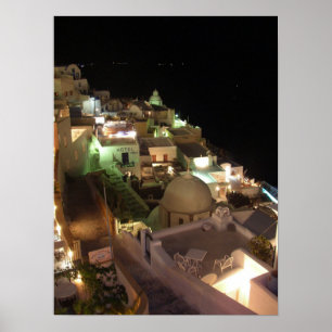 Affiches La scène de nuit Santorini