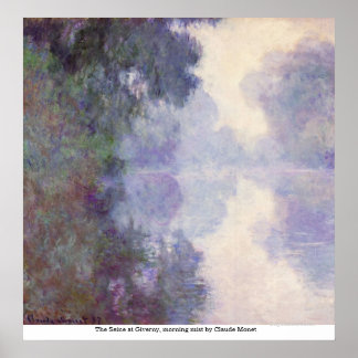 Affiches La Seine à Giverny, brouillard matinal de Claude M