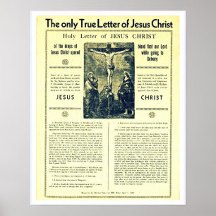 Affiches La Seule véritable Lettre de Jésus-Christ