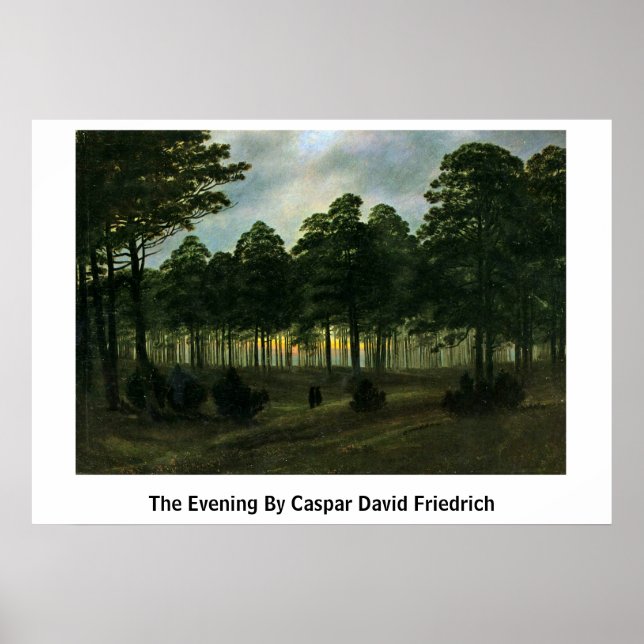 Affiches La Soirée De Caspar David Friedrich (Devant)