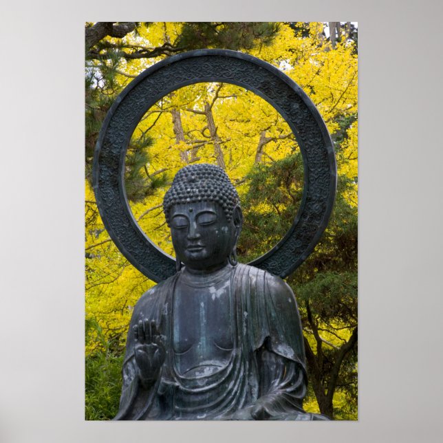 Affiches La statue de Budda dans les Jardins Japonais (Devant)