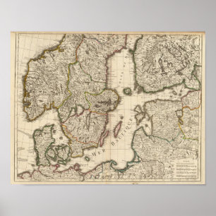 Affiches La Suède, Norvège, l'Europe