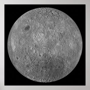 Affiches La surface du côté lointain de la lune de la terre