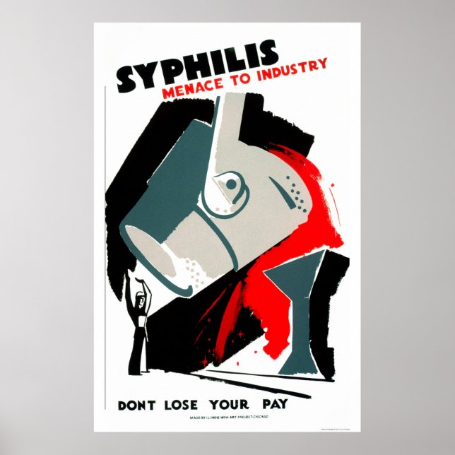 Affiches La Syphilis Est Une Menace 1940 WPA (Devant)