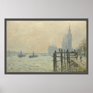 Affiches La Tamise sous Westminster par Claude Monet