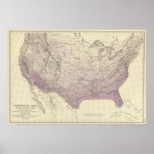 Affiches La température des USA