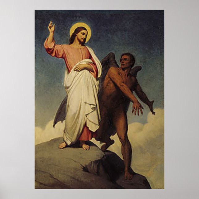 Affiches La tentation du Christ par Ary Scheffer (1854) (Devant)