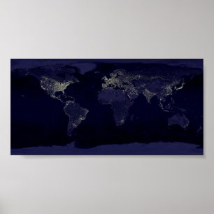 Affiches la terre la nuit