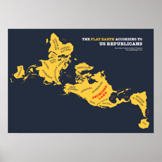 Affiches La Terre plate selon les Républicains américains