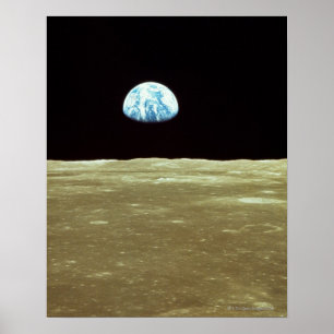 Affiches La terre se levant au-dessus de la lune