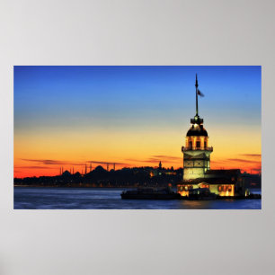 Affiches La tour de la jeune fille à Istanbul