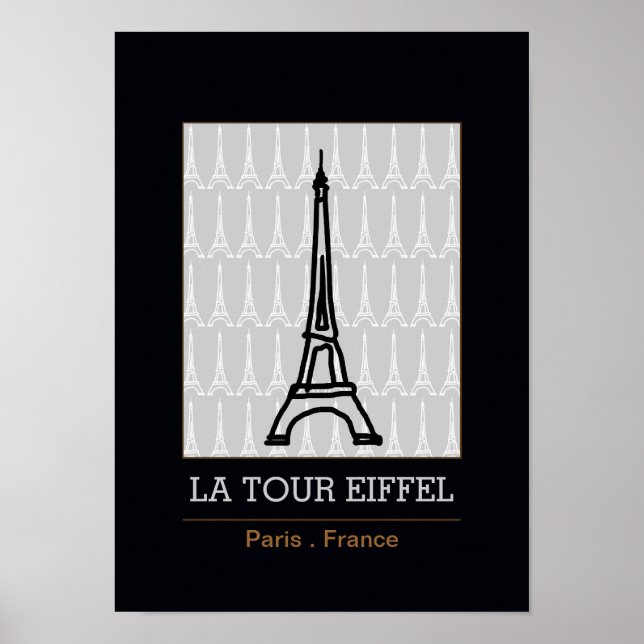 Affiches La Tour Eiffel / noir et blanc (Devant)
