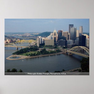 Affiches La triangle d'or de Pittsburgh, Pennsylvanie,