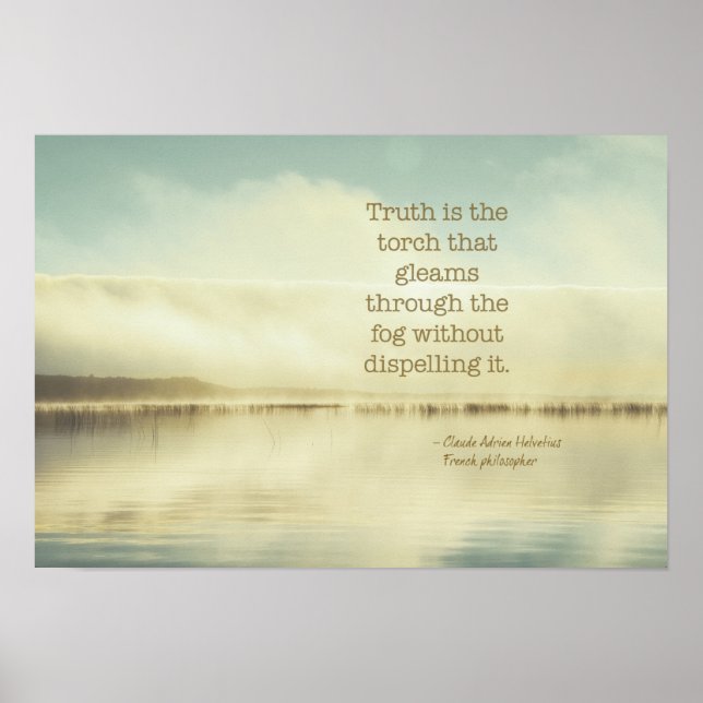 Affiches La vérité est la citation torche d'Helvetius (Devant)