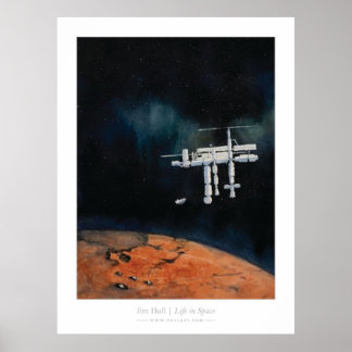 Affiches La vie dans l'espace — ISS sur Mars