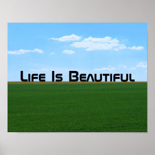 Affiches "La vie est belle" Paysage personnalisable