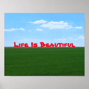 Affiches "La vie est belle" Paysage personnalisable