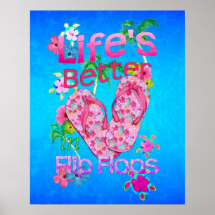 Affiches La vie est meilleure en tongs