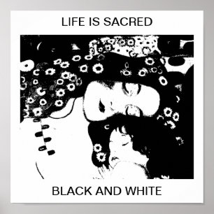 AFFICHES LA VIE EST NOIRE ET BLANCHE SACRÉ