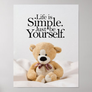 Affiches La Vie Est Simple Ours En Teddy Citation Inspirant