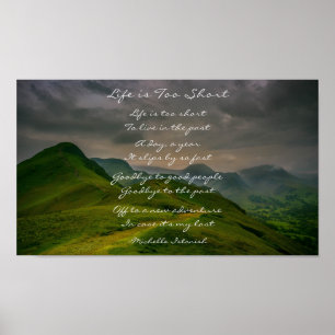 Affiches La vie est trop courte ~ Rolling Hills Mountain Po