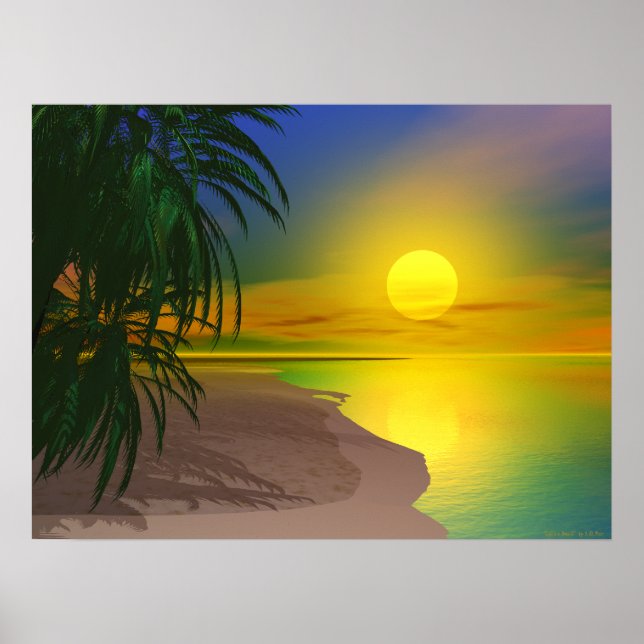 Affiches La vie est une plage ensoleillée (Devant)