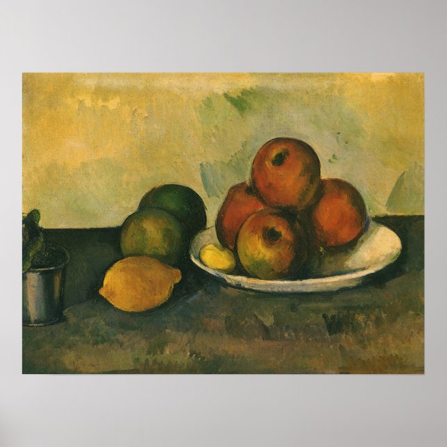 Affiches La vie morte avec les pommes par Paul Cezanne (Devant)