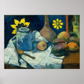 Affiches La vie morte avec théière et fruits - Paul Gauguin