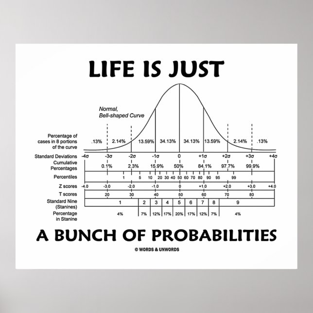 Affiches La Vie N'Est Qu'Un Ensemble De Probabilités (Stats (Devant)