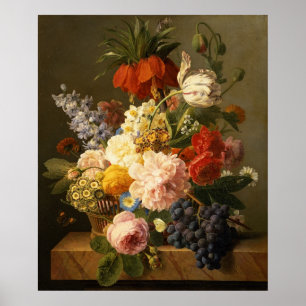 Affiches La vie toujours avec les fleurs et le fruit, 1827