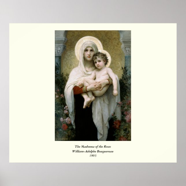 Affiches La Vierge des Roses de Bouguereau (1903) (Devant)