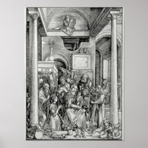 Affiches La Vierge et l'enfant avec des saints
