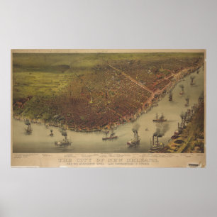 Affiches La ville de la Nouvelle-Orléans Louisiane de 1885