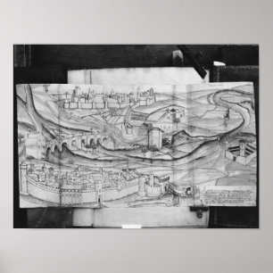 Affiches La ville et le village de Carcassonne, 1462
