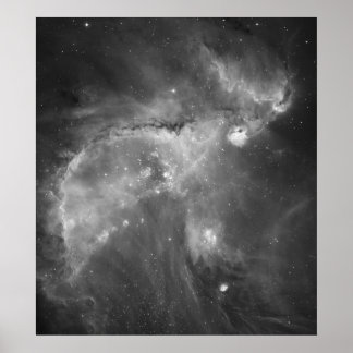 Affiches La vision noire et blanche de Hubble de l'univers