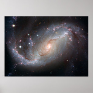 Affiches La vue de Hubble de la galaxie spirale barrée NGC