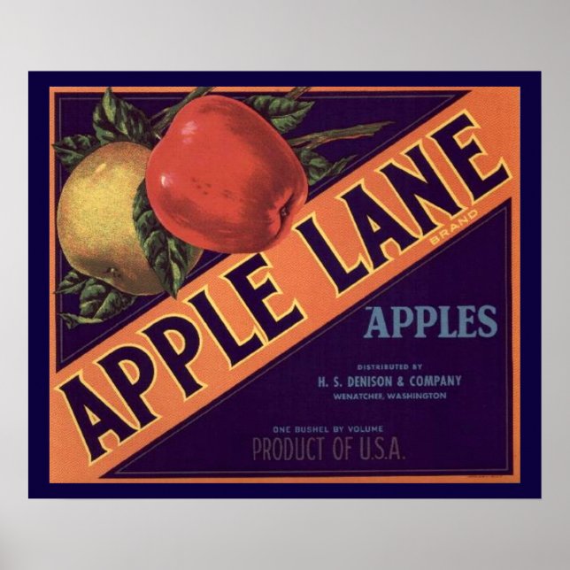 Affiches Label Crate d'Apple Lane (Devant)