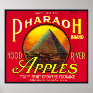 Affiches Label Pharaon Apple Crate River, OU