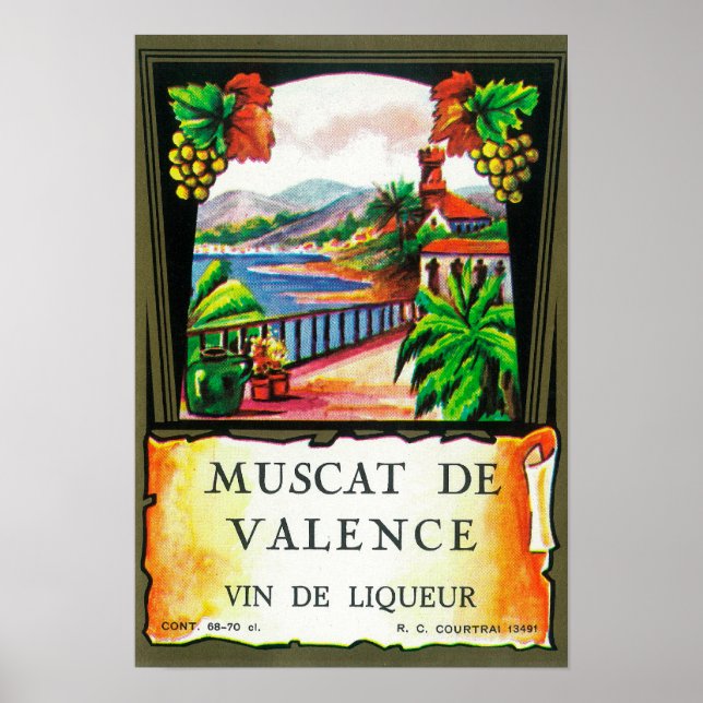 Affiches Label Vin Muscat De ValenceEurope (Devant)