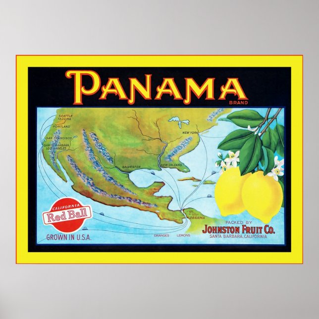 Affiches Lable vintage Fruit (Devant)