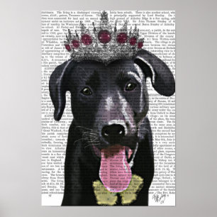 Affiches Labrador Noir Avec Tiara