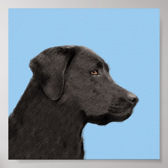Affiches Labrador Retriever Black Peinture Original Chien A (Devant)