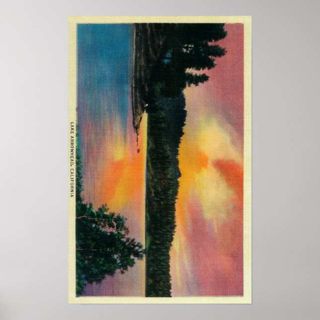 Affiches Lac Arrowhead à SunsetLake Arrowhead, CA (Devant)