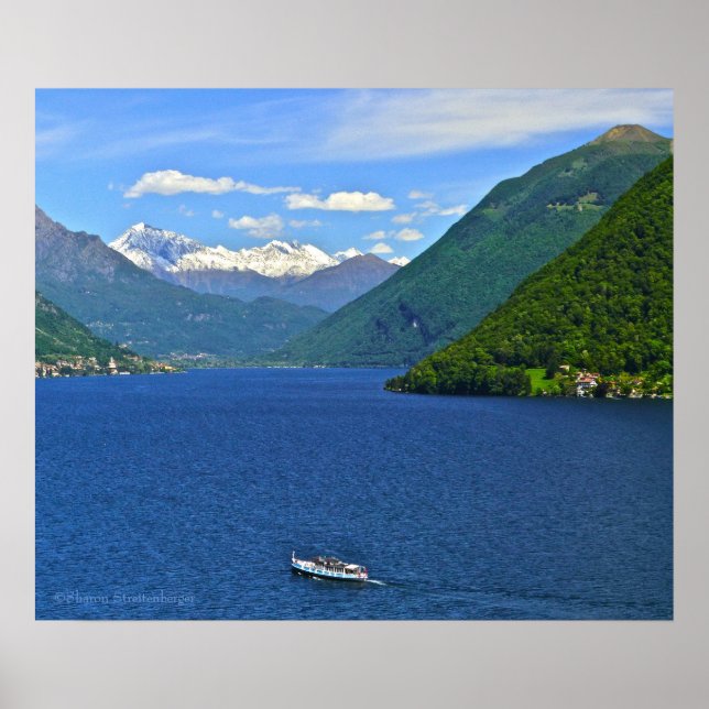 AFFICHES "LAC DE LUGANO" TOILE VERNISSEE (Devant)