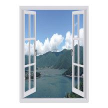Lac de Montagne Trompe l'oeil Faux Window