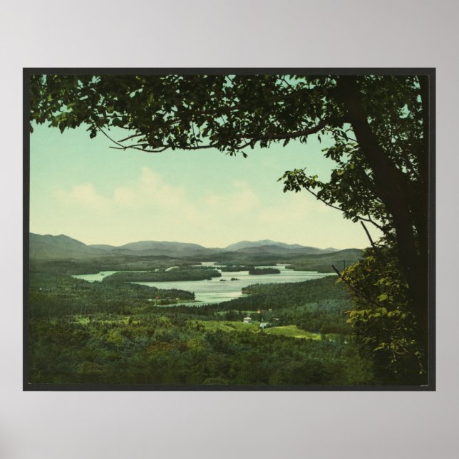 Affiches Lac du Bas-Saranac, Adirondacks (Devant)