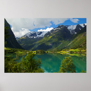 Affiches Lac Floen pittoresque, Norvège