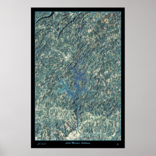 Affiches Lac Martin, photo satellite d'affiche d'impression