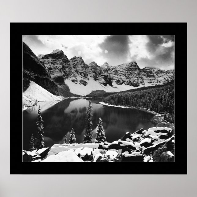 Affiches Lac Moraine (noir et blanc) (Devant)