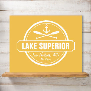 Affiches Lac Supérieur, ville sur mesure, nom, ancre, pagai